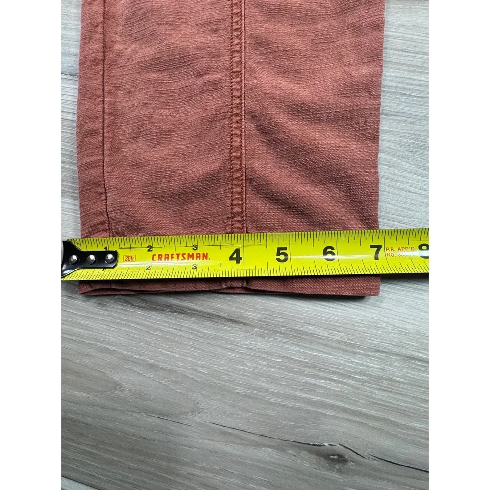 Anthropologie Cargo Jogger Pants Red Cotton Blend Drawstring Waist Womens 28 - Picture 4 of 10